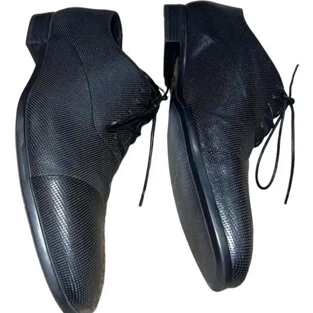 ✨Giorgio Armani Black Textured Leather Lace Up Oxfords✨ - Picture 2 of 5